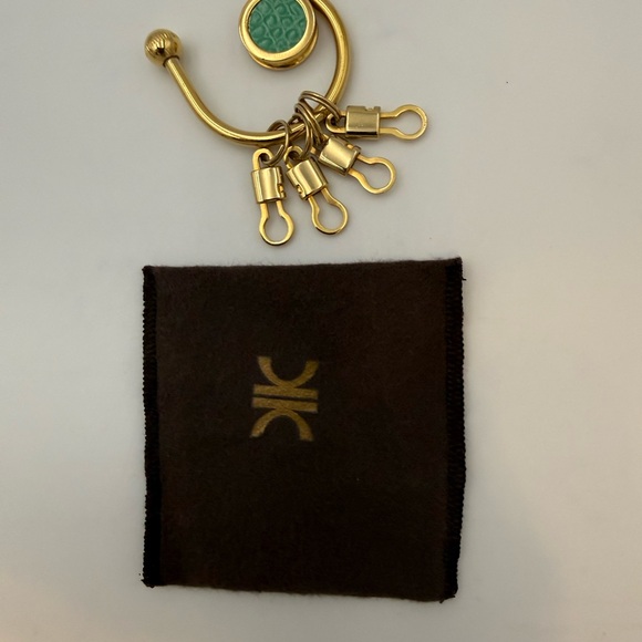 🐊KWANPEN 1938 SINGAPORE Green Exotic Genuine CROCODILE Bag Charm • Made in ITALY - Picture 5 of 8